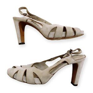 Roberto Del Carlo gray nubuck sling back heel Size 39 EU
